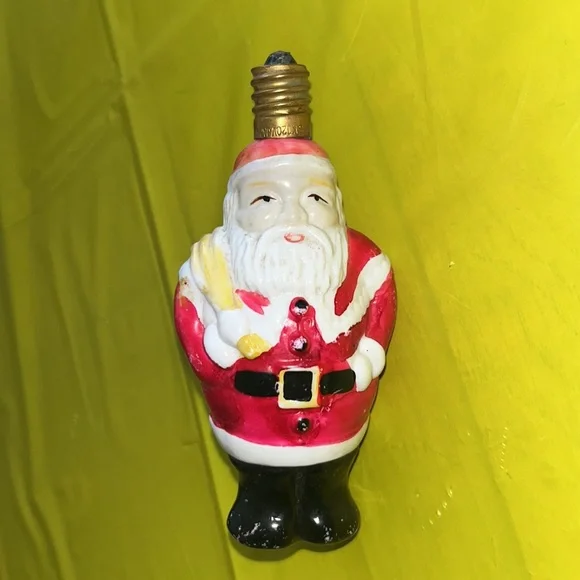 Vintage Milk Glass Santa Snowman Lightbulbs - Picture 3 of 6